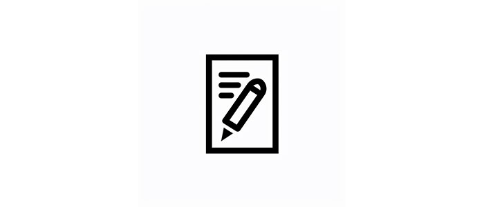 Schreib-Icon mit Stift und Text als Symbol für Copywriting